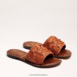 jp Sam Edelman 女性 ジョバンナ ラフィア スライド サンダル 暗い錆び 4NFV0P70 履物
