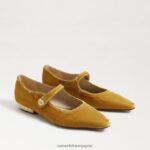 jp Sam Edelman 女性 ジーン メリージェーン ポインテッドトゥ フラット サフランベルベット 4NFV0P540 履物