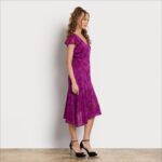 jp Sam Edelman 女性 スクープネック半袖ドレス 赤紫色 4NFV0P1094 衣服 - Image 2