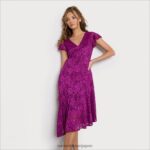 jp Sam Edelman 女性 スクープネック半袖ドレス 赤紫色 4NFV0P1094 衣服 - Image 3