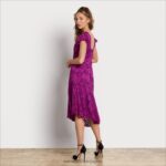 jp Sam Edelman 女性 スクープネック半袖ドレス 赤紫色 4NFV0P1094 衣服 - Image 4