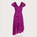 jp Sam Edelman 女性 スクープネック半袖ドレス 赤紫色 4NFV0P1094 衣服 - Image 5