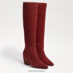 jp Sam Edelman 女性 スレマ ニーハイブーツ レンガスエード 4NFV0P883 履物