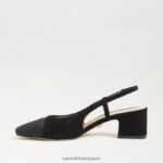 jp Sam Edelman 女性 タラ スリングバックヒール 黒いスエード 4NFV0P374 履物 - Image 4