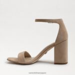 jp Sam Edelman 女性 ダニエラ ブロックヒール サンダル オートミールスエード 4NFV0P303 履物 - Image 4