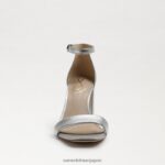 jp Sam Edelman 女性 ダニエラ ブロックヒール サンダル シルバーメタリックレザー 4NFV0P298 履物 - Image 3