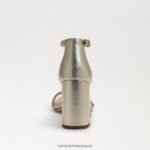 jp Sam Edelman 女性 ダニエラ ブロックヒール サンダル ゴールドメタリックレザー 4NFV0P304 履物 - Image 5