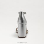 jp Sam Edelman 女性 ダニエラ ブロックヒール サンダル シルバーメタリックレザー 4NFV0P298 履物 - Image 5