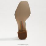 jp Sam Edelman 女性 ダニエラ ブロックヒール サンダル ゴールドメタリックレザー 4NFV0P304 履物 - Image 6