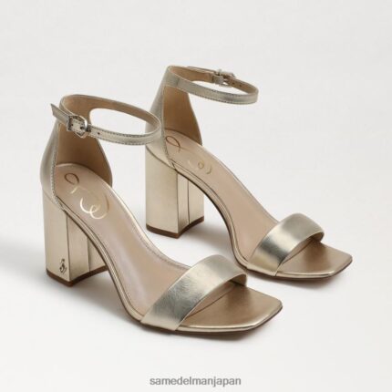 jp Sam Edelman 女性 ダニエラ ブロックヒール サンダル ゴールドメタリックレザー 4NFV0P304 履物