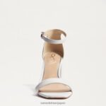 jp Sam Edelman 女性 ダニエラ ブロックヒール サンダル 明るい白い革 4NFV0P300 履物 - Image 3