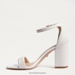 jp Sam Edelman 女性 ダニエラ ブロックヒール サンダル 明るい白い革 4NFV0P300 履物 - Image 4