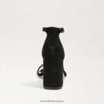 jp Sam Edelman 女性 ダニエラ ブロックヒール サンダル 黒いスエード 4NFV0P302 履物 - Image 5