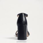 jp Sam Edelman 女性 ダニエラ ブロックヒール サンダル 黒い革 4NFV0P299 履物 - Image 5