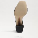 jp Sam Edelman 女性 ダニエラ ブロックヒール サンダル 黒いスエード 4NFV0P302 履物 - Image 6