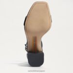 jp Sam Edelman 女性 ダニエラ ブロックヒール サンダル 黒い革 4NFV0P299 履物 - Image 6
