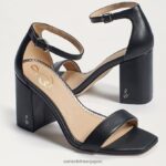 jp Sam Edelman 女性 ダニエラ ブロックヒール サンダル 黒い革 4NFV0P299 履物 - Image 7