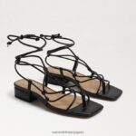 jp Sam Edelman 女性 ダフィーサンダル 黒い革 4NFV0P420 履物