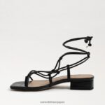 jp Sam Edelman 女性 ダフィーサンダル 黒い革 4NFV0P420 履物 - Image 4