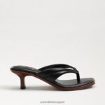 jp Sam Edelman 女性 ダフニー トング サンダル 黒い革 4NFV0P708 履物 - Image 2