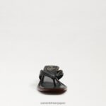 jp Sam Edelman 女性 ダフニー トング サンダル 黒い革 4NFV0P708 履物 - Image 3