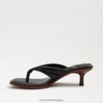 jp Sam Edelman 女性 ダフニー トング サンダル 黒い革 4NFV0P708 履物 - Image 4