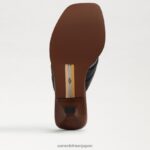 jp Sam Edelman 女性 ダフニー トング サンダル 黒い革 4NFV0P708 履物 - Image 6