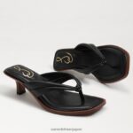 jp Sam Edelman 女性 ダフニー トング サンダル 黒い革 4NFV0P708 履物 - Image 7