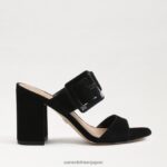 jp Sam Edelman 女性 ダルトン ヒール ミュール 黒いスエード 4NFV0P565 履物 - Image 2