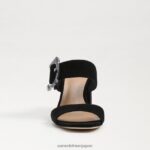 jp Sam Edelman 女性 ダルトン ヒール ミュール 黒いスエード 4NFV0P565 履物 - Image 3