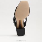jp Sam Edelman 女性 ダルトン ヒール ミュール 黒いスエード 4NFV0P565 履物 - Image 6