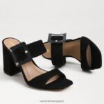 jp Sam Edelman 女性 ダルトン ヒール ミュール 黒いスエード 4NFV0P565 履物 - Image 7