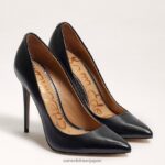 jp Sam Edelman 女性 ダンナ ポインテッドトゥ ヒール 黒い革 4NFV0P409 履物