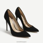 jp Sam Edelman 女性 ダンナ ポインテッドトゥ ヒール 黒いスエード 4NFV0P413 履物