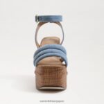 jp Sam Edelman 女性 ティビー プラットフォーム ヒール サンダル モントローズブルー 4NFV0P437 履物 - Image 3