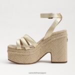 jp Sam Edelman 女性 ティビー プラットフォーム ヒール サンダル 洗ったレモン 4NFV0P438 履物 - Image 4