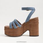 jp Sam Edelman 女性 ティビー プラットフォーム ヒール サンダル モントローズブルー 4NFV0P437 履物 - Image 4