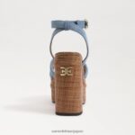 jp Sam Edelman 女性 ティビー プラットフォーム ヒール サンダル モントローズブルー 4NFV0P437 履物 - Image 5