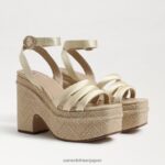 jp Sam Edelman 女性 ティビー プラットフォーム ヒール サンダル 洗ったレモン 4NFV0P438 履物 - Image 7