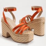 jp Sam Edelman 女性 ティビー プラットフォーム ヒール サンダル カリオレンジ 4NFV0P439 履物 - Image 7