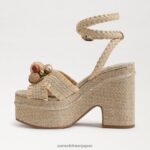 jp Sam Edelman 女性 テイト プラットフォーム サンダル 卵殻 4NFV0P689 履物 - Image 4