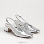 jp Sam Edelman 女性 テラ スリングバック キトゥン ヒール ソフトシルバー 4NFV0P187 履物