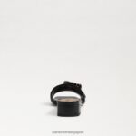 jp Sam Edelman 女性 ディーコン スライド サンダル 黒い革 4NFV0P419 履物 - Image 5