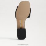 jp Sam Edelman 女性 ディーコン スライド サンダル 黒い革 4NFV0P419 履物 - Image 6