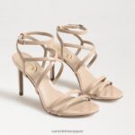 jp Sam Edelman 女性 デラニー ストラップ付きヒール ベージュの赤面 4NFV0P649 履物