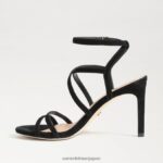 jp Sam Edelman 女性 デラニー ストラップ付きヒール 黒いスエード 4NFV0P650 履物 - Image 4