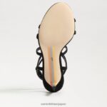 jp Sam Edelman 女性 デラニー ストラップ付きヒール 黒いスエード 4NFV0P650 履物 - Image 6
