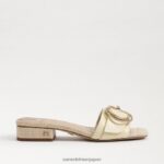 jp Sam Edelman 女性 デルフィ スライドサンダル 漂白小麦 4NFV0P705 履物 - Image 2
