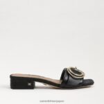 jp Sam Edelman 女性 デルフィ スライドサンダル 黒 4NFV0P703 履物 - Image 2