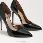 jp Sam Edelman 女性 デロレスのポインテッドトゥヒール ブラックパテント 4NFV0P779 履物 - Image 7